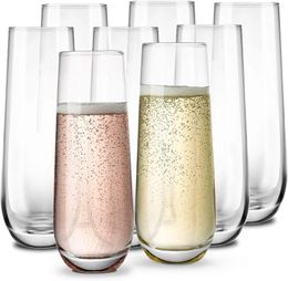 L les verres à vin sans soute flûte de champagne élégant tout usage vitrée de verre de boisson pour le jus d'eau liqueur de bière