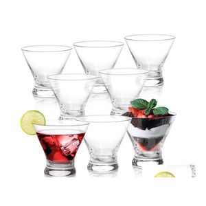 Copas de vino sin tallo Martini Set Cóctel de camarones con base pesada Entrega de la gota Hogar Jardín Cocina Comedor Bar Drinkware Dhw8C