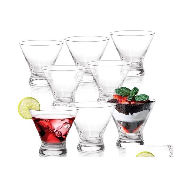 Verres à vin Stemless Martini Set Cocktail De Crevettes Avec Base Lourde Drop Livraison Maison Jardin Cuisine Salle À Manger Bar Drinkware Dhw8C