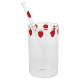 Verres à vin Verre à fraises Vaisselle liquide Adorable Tasse Gobelets en plastique Sippy Résistant à la chaleur Lait Potable Bouteille d'eau pour étudiant