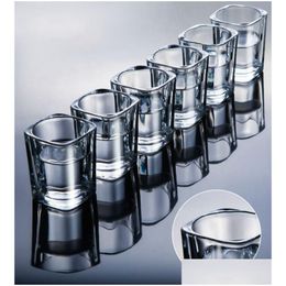 Wijnglazen Verdikte Mini-bierbeker Transparant Whiskey Wijnglas Lood-kristalbekers Bar Ktv Drinkware Drop Delivery Home Garden Ki Dhffr