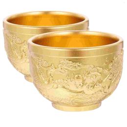 Verres à vin l'eau bouddhiste tibétaine offrant des bols en laiton dragon calice tasse encens brûleur