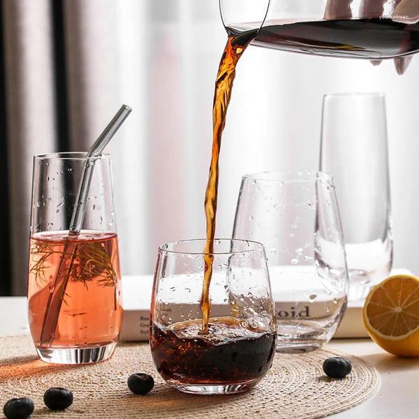 Vers à vin transparent Creative Glass Cup Simple JUICE BUISSE BEAT BEAUDE MAISON PEUILLEMENT MAIS