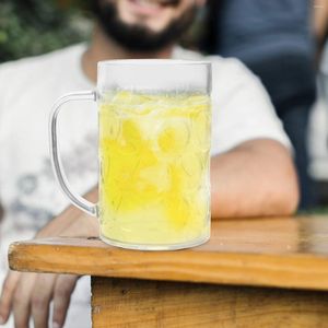 Verres à vin Transparent, tasse à bière pression, tasse à boisson avec poignée, fête à boire en plastique S