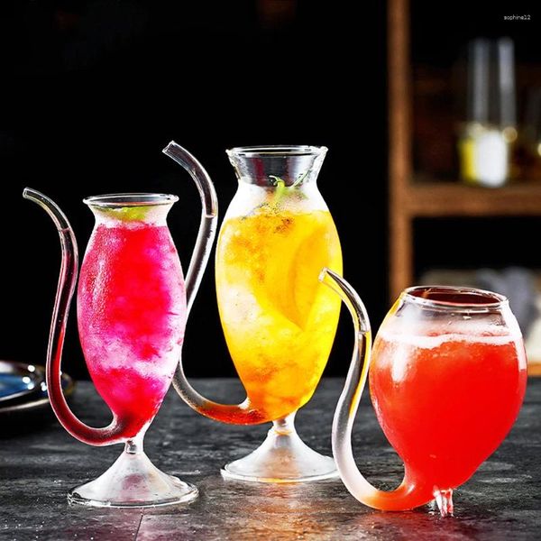 Verres à vin Transparent en verre à haute teneur en Borosilicate, jus rouge, écureuil Vampire créatif avec siège et pied d'oiseau