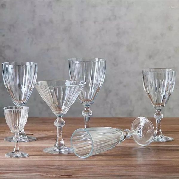 Weingläser, transparent, Retro-Glas, geschnitzt, Kelch, Whisky, rot, für Zuhause, Bar, Hochzeit, Party, Champagnerflöten, Cocktail-Geschenk