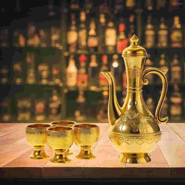Verres à vin Turkish Drink Set Vintage Tea Pots Jug Exquis Golden Decanter Autel