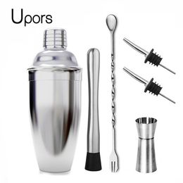 Wijn Glazen UPORS Rvs Cocktail Shaker Mixer Martini Boston Voor Barman Drink Party Bar Gereedschap 550ML750ML p230706