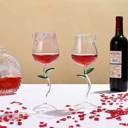 Vers de vin Valentin Day romantique rose tasse verre créatif gobelet cristal champagne 240408