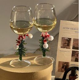 Wijnglazen vaso gekleurd glas transparante waterbeker kerstcadeau creatieve boom