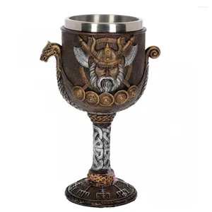 Verres à vin Viking Warrior Dragon Ship chalice gobelet en acier inoxydable odin comme drinkware cadeau de ventilateur d'Halloween