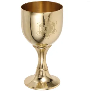 Verres à vin vintage en laiton pentagramme rituel chalice verre rouge bon brill