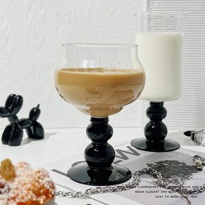 Wijnglazen Vintage Glass Goblet Ins Style Black Bottom StamMed Cocktail Champagne White Red Cup Stemware Bar Cups 1 -stukje