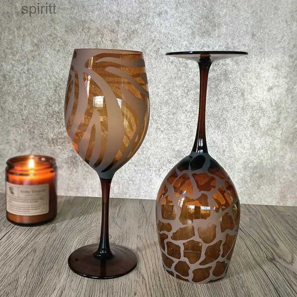 Verres à vin Coupe médiévale vintage avec originalité ambre créative et texture givrée parfaite pour servir le vin et la décoration intérieure YQ240105