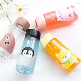 Verres à vin bouteille d'eau motif Animal mignon dessin animé, Mini tasse en plastique pour enfants filles sortie sportive facile à transporter, anneau cadeau