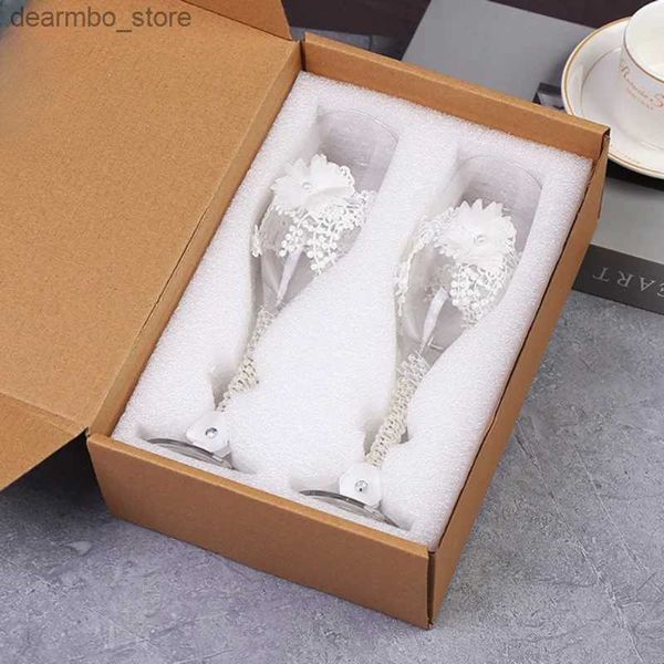 Verres à vin Weddin Pendentif blanc Transparent Lass Wine Cup Ift Box Creative Hih Foot Red Wine Cup exquis Weddin Supplies Wine Cup L49