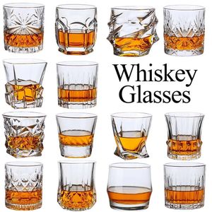 Verres à vin Verre à whisky Coupe Verres à whisky en cristal Tasses pour boire de l'alcool Bourbon Whisky Cognac Vodka Gin TequiLA Rhum Home Bar 231107