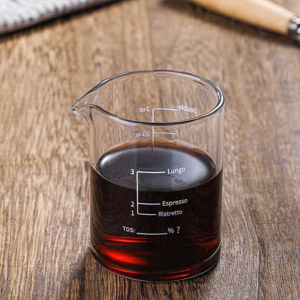 Verres à vin vente en gros tasse à café en verre avec bouche lait de mesure italien