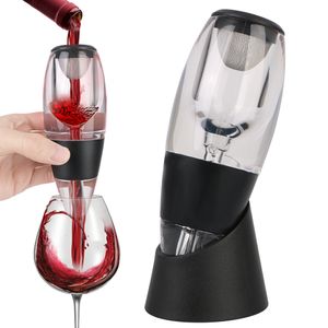 Copas de vino Decantador de vino Aleccionador rápido para bar Fiesta Cocina Profesional Vino tinto Whisky Aireador Dispensador Vertedor con filtro y base 230718