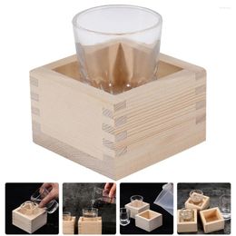 Copas de vino Cubiertos de madera Taza de vidrio para sake Café Tazas de té tradicionales vintage Taza artesanal de arroz Saki