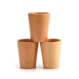 Wijnglazen houten glas Japanse sake cups mok eenvoudige beuk huishoudelijke theekop creatief diy cadeau drop levering home tuin keuken dhbpc