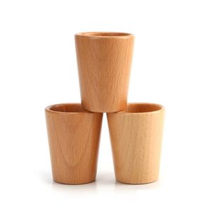 Wijnglazen houten glas Japanse sake -cups mok eenvoudige beuk huishoudelijke theekop creatief diy cadeau drop levering home tuin dhgarden dhom3