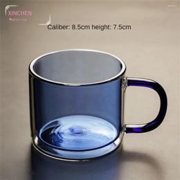 Copas de vino xinchen 2024 tazas de vidrio taza de café el borosilicato de doble color para beber s
