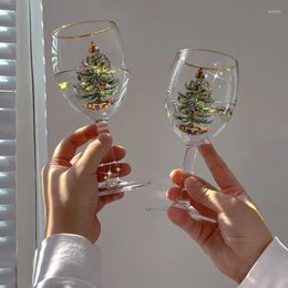 Verres à vin Gift's Gift Christmas Foot Glass Tops Santa Claus Tree Mome