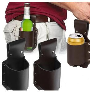 Porte-bouteille de vin en cuir créatif, alpinisme en plein air, bouteille de bière, sac de ceinture, canettes de bouteille de vin, support suspendu à la taille, étui de protection, cadeau de fête