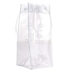 Bolsa de hielo para vino, bolsa enfriadora de vino transparente de PVC, bolsa enfriadora de cerveza transparente, bolsas con asa para vino blanco, champán, cerveza fría