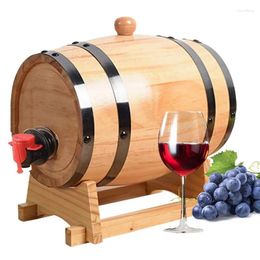 Dispensador de barril de roble para vino, barril de madera en miniatura de 1L, envejecimiento de whisky para cerveza Bourbon, edad de Tequila