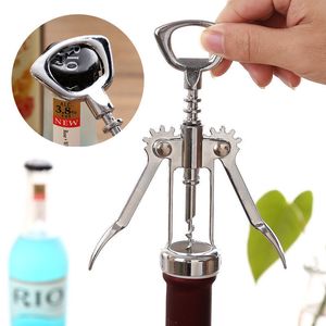 Abridor de vino Abrebotellas Acero inoxidable metal fuerte Presión ala Sacacorchos abridor de uva Cocina Comedor Bar accesorio DH8866