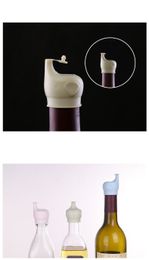 wine Pourer Wine Stopper Silicone Creative Elephant Design Non-toxic Silicone Wine Bottle Caps Decanter Pourer Tool Kitchen DH5588