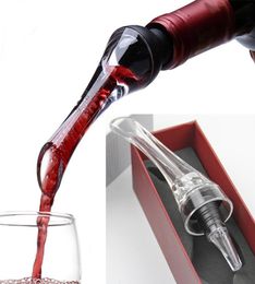 Wine Pourers beluchten Red Wine Aerating Pourer Mini Magic Red Wine Bottle Decanter Acryl Filtergereedschap met Retail Box DHL WX1154457