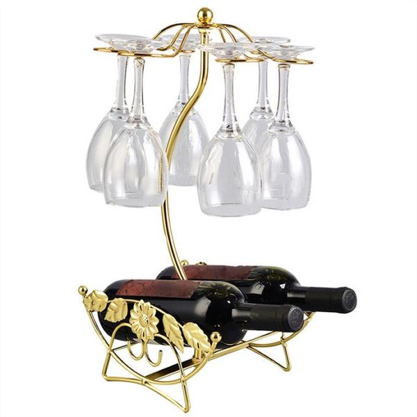 Casier à vin Porte-bouteille de vin Porte-gobelet en verre Présentoir de bouteilles de champagne Support de verres à boire suspendus Étagère de support de verres à pied Preferr267E