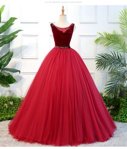 Robe de bal rouge vin/marine foncé, en velours avec tulle, 2 pièces (robe et jupon), robes de bal