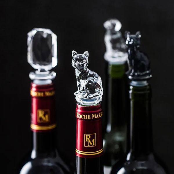 Bouchon de vin en Silicone forme animale bouteille bouchon de Champagne mignon chat chien joint couvercle couvercle barre outils 240119