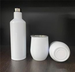 Wijn witte fles cadeau goedkoopste glazen set pakket 500 ml roestvrij staal rode wijn sublimatie ei 12oz cups geïsoleerde wijn kkf2366869757