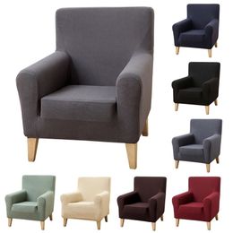 Wingback Chair Slipcover Wing Fauteuil Cover All-inclusive Spandex Polyester Fauteuils Couch Protector 211116