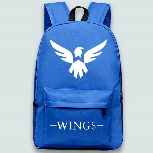 Sac à dos Wings Gaming Sac à dos Player Team Sac d'école de sport électronique Sac à dos imprimé Jeu Cartable de sport Sac à dos en plein air