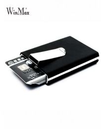 WinMax Black Quality Holder imperméable Cash Money Pocket Box Aluminium Business Men HenS Holder Gift Wallets 2871223