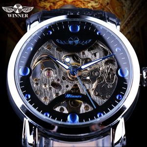 Gagnant marque hommes montre-bracelet Sport horloge mâle affaires armée squelette automatique montres mécaniques