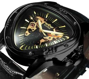 Gagnant des montres officielles pour hommes montre mécanique automatique pour hommes Top Brand Luxury Skeleton Triangle Gold Black 2103294189063