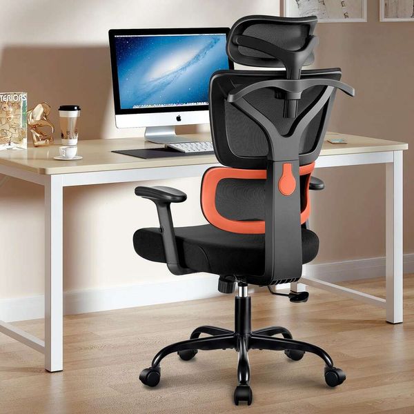 Winrise Chaise de jeu ergonomique à dossier haut, grande et grande chaise inclinable confortable pour la maison, le bureau, le soutien lombaire, chaise d'ordinateur en maille respirante réglable