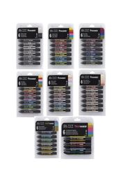 Winsor Newton Promarker Set Twin Tip Marker à base d'alcool stylos 6 couleurs 12 couleurs Design Professional Marker pour les artistes Y20076302265