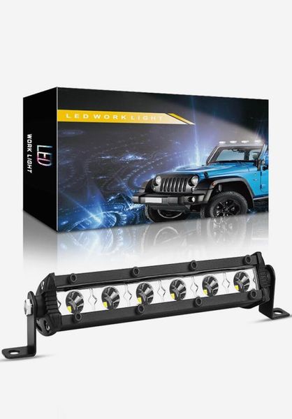 Winsun 1PC 6 pouces barre lumineuse Led Offroad Spot lumière de travail 18W Barre Led lumières de travail faisceaux accessoires de voiture pour camion ATV 4x4 SUV 16582995