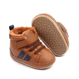 Winte bébé garçons chaussures nouveau-né premiers marcheurs mocassins chaussons chauds 0-18 mois chaussures souples chaussures