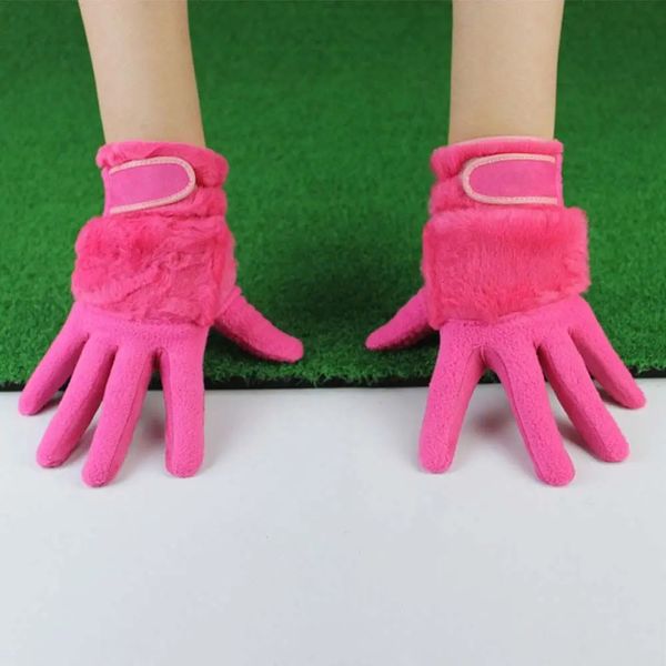 Gants de Golf en daim pour hommes et femmes, 1 paire, chauds, en fourrure de lapin artificielle, accessoires antidérapants, 240116