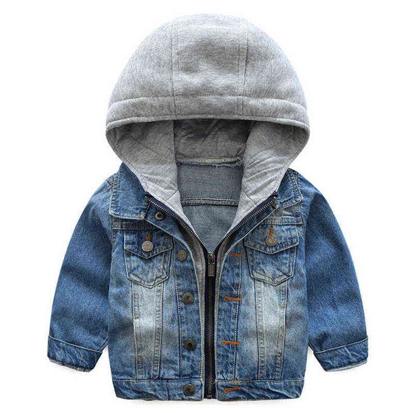 Hiver 2-7 ans enfants garçons denim veste coton décontracté enfants jeans à capuche vêtements d'extérieur vestes enfant en bas âge filles vêtements veste J220718