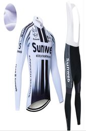 Winter 2021 White Sunweb Cycling Jersey 19D Pad Bike Pants Set Ropa Ciclismo Thermal Fleece Bicycling Wear Maillot Pant Clothing3935827